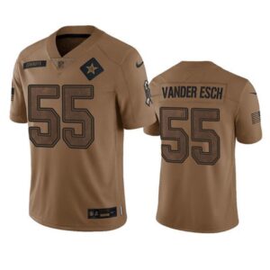 Dallas Cowboys Leighton Vander Esch 2023 Brown Salute To Service Limited Stitched