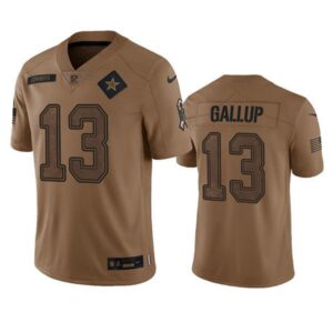 Dallas Cowboys Michael Gallup 2023 Brown Salute To Service Limited Stitched