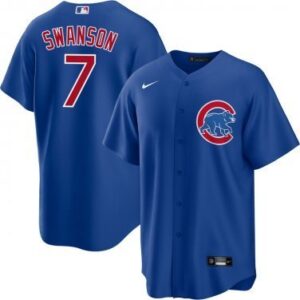 Dansby Swanson Chicago Cubs Alternate Blue Premium Stitch Replica