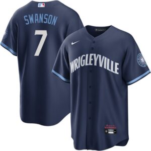 Dansby Swanson Chicago Cubs Navy City Connect Premium Replica Player