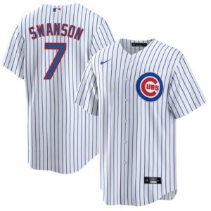 Dansby Swanson Chicago Cubs White Home Premium Stitch Replica
