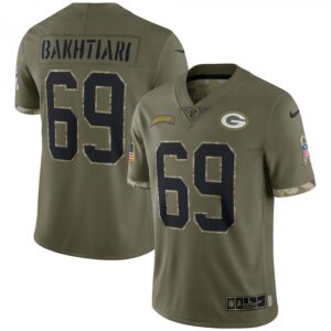 David Bakhtiari Green Bay Packers 2022 Salute To Service Limited  - Olive