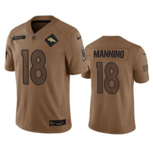 Denver Broncos Peyton Manning 2023 Brown Salute To Service Limited Stitched