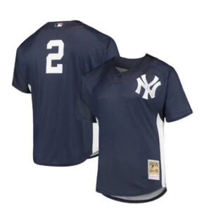 Derek Jeter New York Yankees Mitchell & Ness Navy 2009 Authentic Batting Practice
