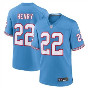 Derrick Henry Tennessee Titans Oilers Throwback Alternate Game Player  - Light Blue