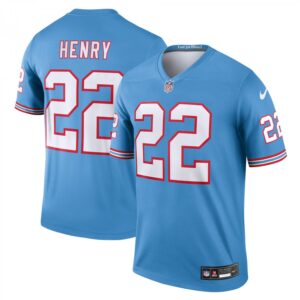 Derrick Henry Tennessee Titans Oilers Throwback Legend Player  - Light Blue