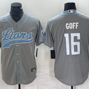 Detroit Lions Jared Goff Gray Cool Base Stitched Baseball s