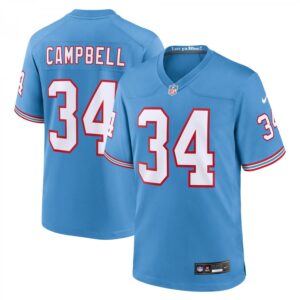 Earl Campbell Tennessee Titans Oilers Throwback Retired Player Game  - Light Blue