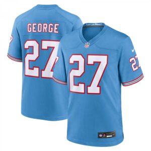 Eddie George Tennessee Titans Oilers Throwback Retired Player Game  - Light Blue
