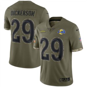 Eric Dickerson Los Angeles Rams 2022 Salute To Service Retired Player Limited  - Olive