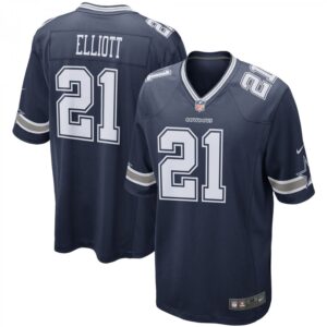 Ezekiel Elliott Navy Dallas Cowboys Game Team