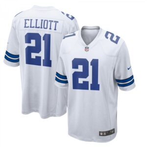 Ezekiel Elliott White Dallas Cowboys Team Game
