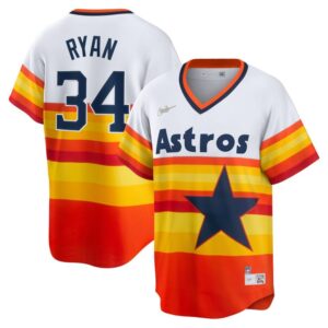 Houston Astros Nolan Ryan White Home Cooperstown Collection Player