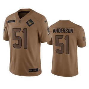 Houston Texans Will Anderson Jr. 2023 Brown Salute To Service Limited Stitched