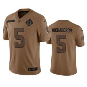 Indianapolis Colts Anthony Richardson 2023 Brown Salute To Sertvice Limited Stitched