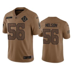 Indianapolis Colts Quenton Nelson 2023 Brown Salute To Sertvice Limited Stitched