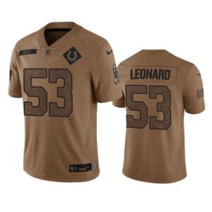 Indianapolis Colts Shaquille Leonard 2023 Brown Salute To Sertvice Limited Stitched
