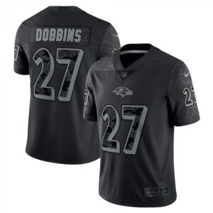 J.K. Dobbins Baltimore Ravens RFLCTV Limited  - Black