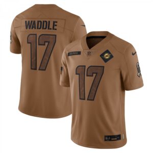 Jaylen Waddle Miami Dolphins 2023 Salute To Service Limited  - Brown