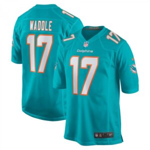 Jaylen Waddle Miami Dolphins Game  - Aqua