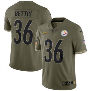 Jerome Bettis Pittsburgh Steelers 2022 Salute To Service Retired Player Limited  - Olive