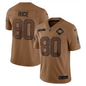 Jerry Rice San Francisco 49ers 2023 Salute To Service Retired Player Limited  - Brown