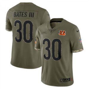Jessie Bates III Cincinnati Bengals 2022 Salute To Service Limited  - Olive