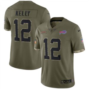 Jim Kelly Buffalo Bills 2022 Salute To Service Retired Player Limited  - Olive