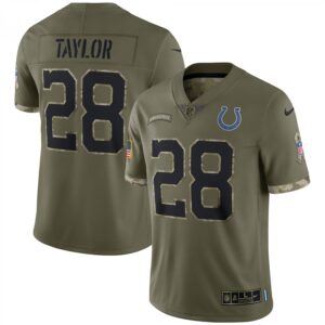 Jonathan Taylor Indianapolis Colts 2022 Salute To Service Limited  - Olive