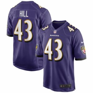 Justice Hill Purple Baltimore Ravens Game