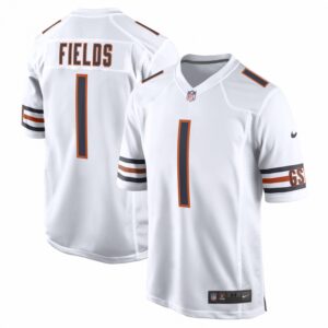 Justin Fields Chicago Bears White Replica Game