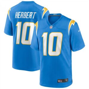 Justin Herbert Powder Blue Los Angeles Chargers Player Game