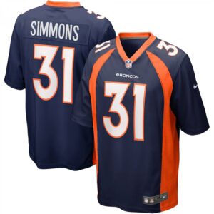 Justin Simmons Denver Broncos Alternate Game  - Navy