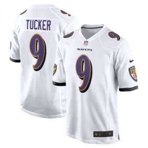 Justin Tucker Baltimore Ravens Game  - White