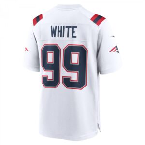 Keion White New England Patriots Game  - White