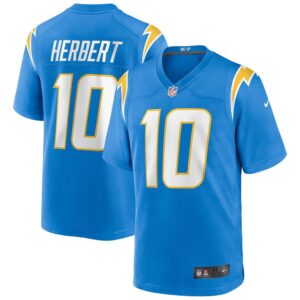 Los Angeles Chargers Justin Herbert Player Game  Powder Blue