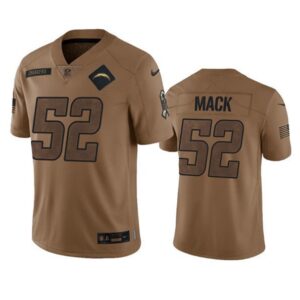 Los Angeles Chargers Khalil Mack 2023 Brown Salute To Service Limited Stitched