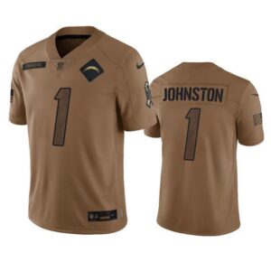 Los Angeles Chargers Quentin Johnston 2023 Brown Salute To Service Limited Stitched