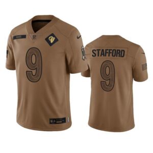 Los Angeles Rams Matthew Stafford 2023 Brown Salute To Service Limited Stitched