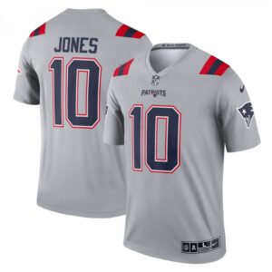 Mac Jones New England Patriots Inverted Legend  - Gray