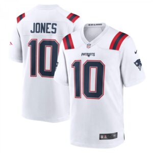 Mac Jones White New England Patriots Player Game