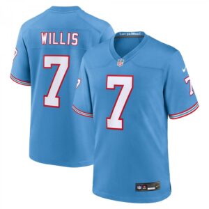 Malik Willis Tennessee Titans Oilers Throwback Alternate Game Player  - Light Blue