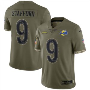 Matthew Stafford Los Angeles Rams 2022 Salute To Service Limited  - Olive