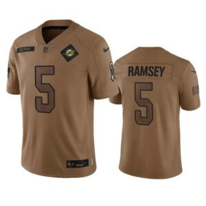 Miami Dolphins Jalen Ramsey 2023 Brown Salute To Service Limited Stitched