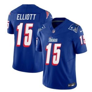 New England Patriots Ezekiel Elliott Blue 2023 F.U.S.E. Vapor Limited Stitched