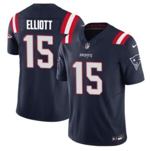 New England Patriots Ezekiel Elliott Navy 2023 F.U.S.E. Vapor Limited Stitched