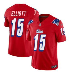 New England Patriots Ezekiel Elliott Red 2023 F.U.S.E. Vapor Limited Stitched