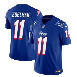 New England Patriots Julian Edelman Blue 2023 F.U.S.E. Vapor Limited Stitched
