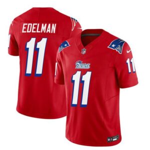 New England Patriots Julian Edelman Red 2023 F.U.S.E. Vapor Limited Stitched