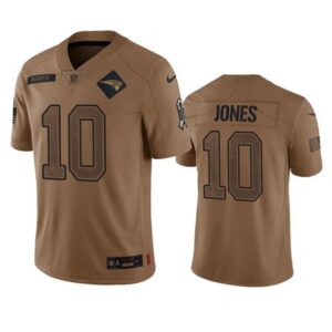 New England Patriots Mac Jones 2023 Brown Salute To Service Limited Stitched